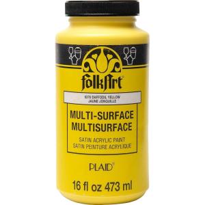 imageFolkArt MultiSurface Satin Acrylic Paint in Assorted Colors 16 oz Medium Gray 16 Fl OzDaffodil Yellow