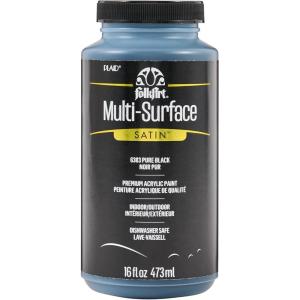 imageFolkArt MultiSurface Satin Acrylic Paint in Assorted Colors 16 oz Medium Gray 16 Fl OzPure Black