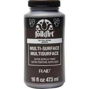 imageFolkArt MultiSurface Satin Acrylic Paint in Assorted Colors 16 oz Medium Gray 16 Fl OzReal Brown