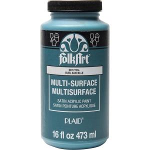 imageFolkArt MultiSurface Satin Acrylic Paint in Assorted Colors 16 oz Medium Gray 16 Fl OzTeal