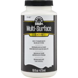 imageFolkArt MultiSurface Satin Acrylic Paint in Assorted Colors 16 oz Medium Gray 16 Fl OzTitanium White