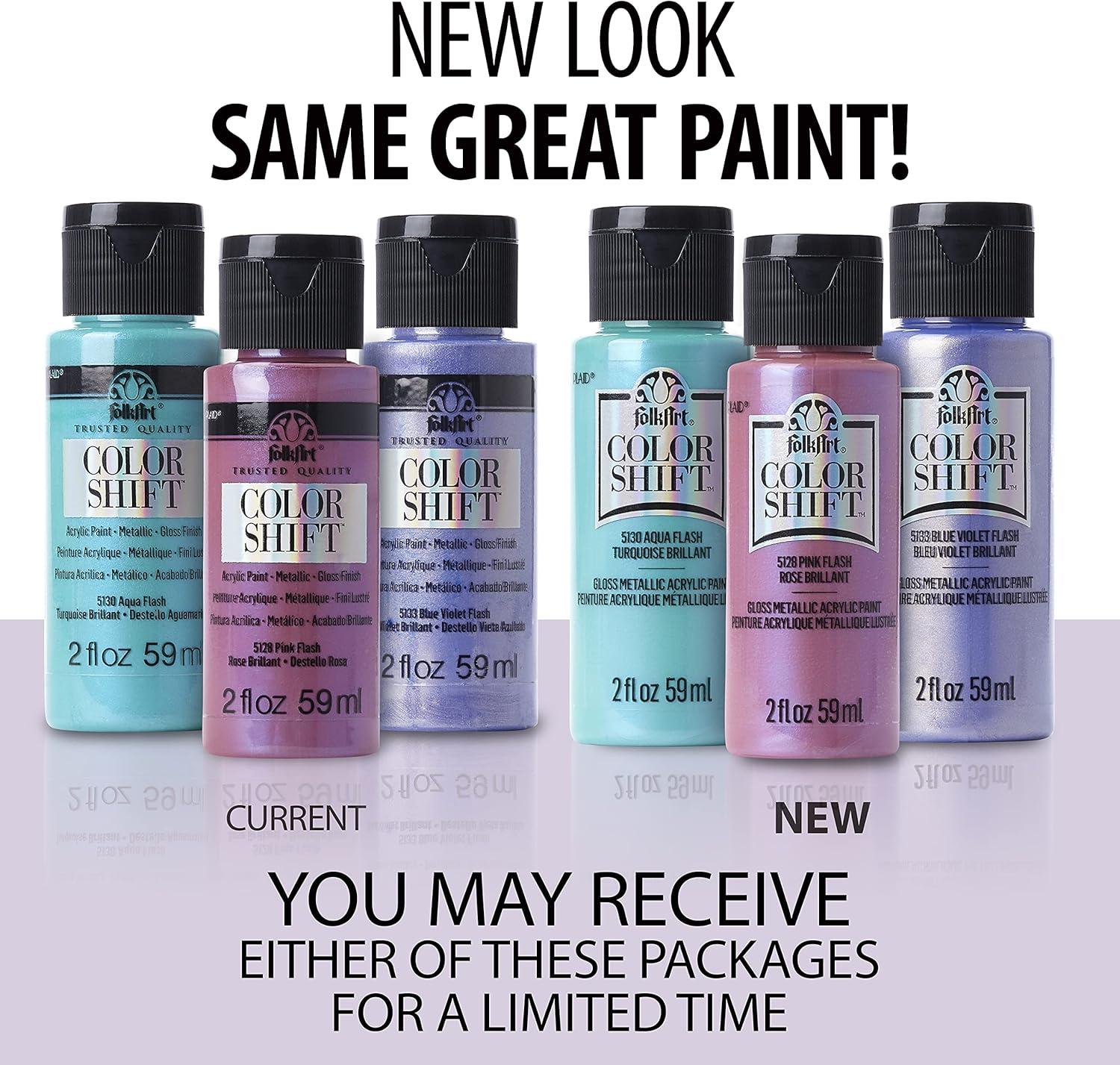 imageFolkArt Color Shift Acrylic Paint in Assorted Colors 2 ounce Black FlashBlue Flash