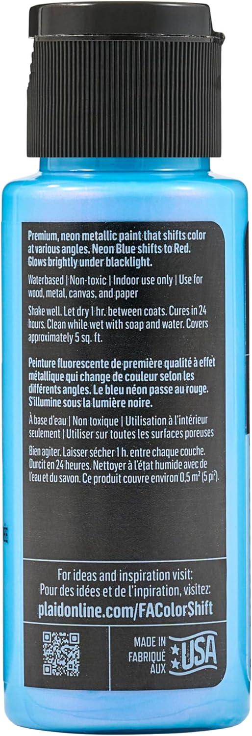 imageFolkArt Color Shift Acrylic Paint in Assorted Colors 2 ounce Black FlashNeon Blue