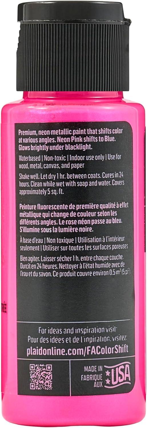 imageFolkArt Color Shift Acrylic Paint in Assorted Colors 2 ounce Black FlashNeon Pink