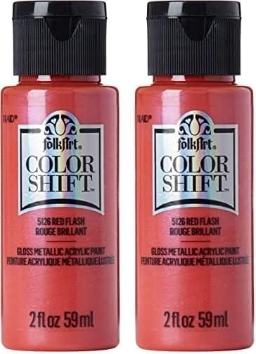 imageFolkArt Color Shift Acrylic Paint in Assorted Colors 2 ounce Black FlashRed Flash