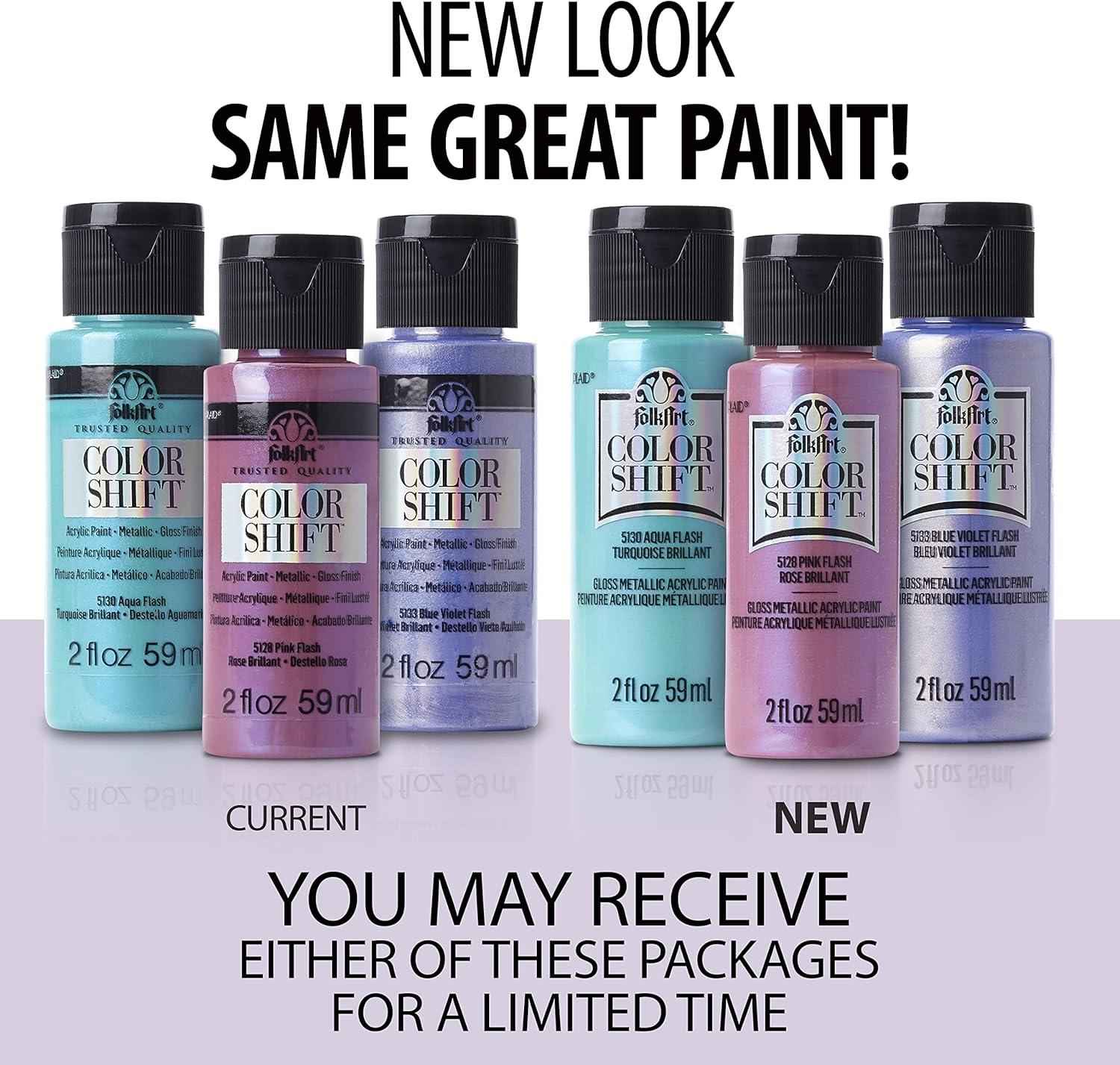 imageFolkArt Color Shift Acrylic Paint in Assorted Colors 2 ounce Black FlashSilver