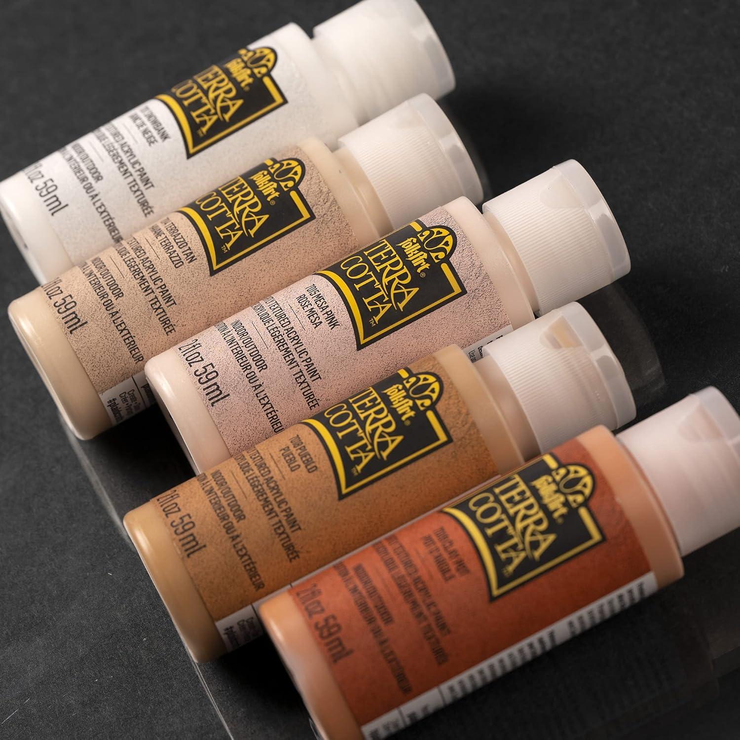 imageFolkArt Terra Cotta Acrylic Paint Set of 5 Essentials 2 fl oz Assorted Matte Finish Colors For Painting Drawing ampamp Art Supplies DIY Arts And Crafts Acrylic Paint For Kids And Adults 44506