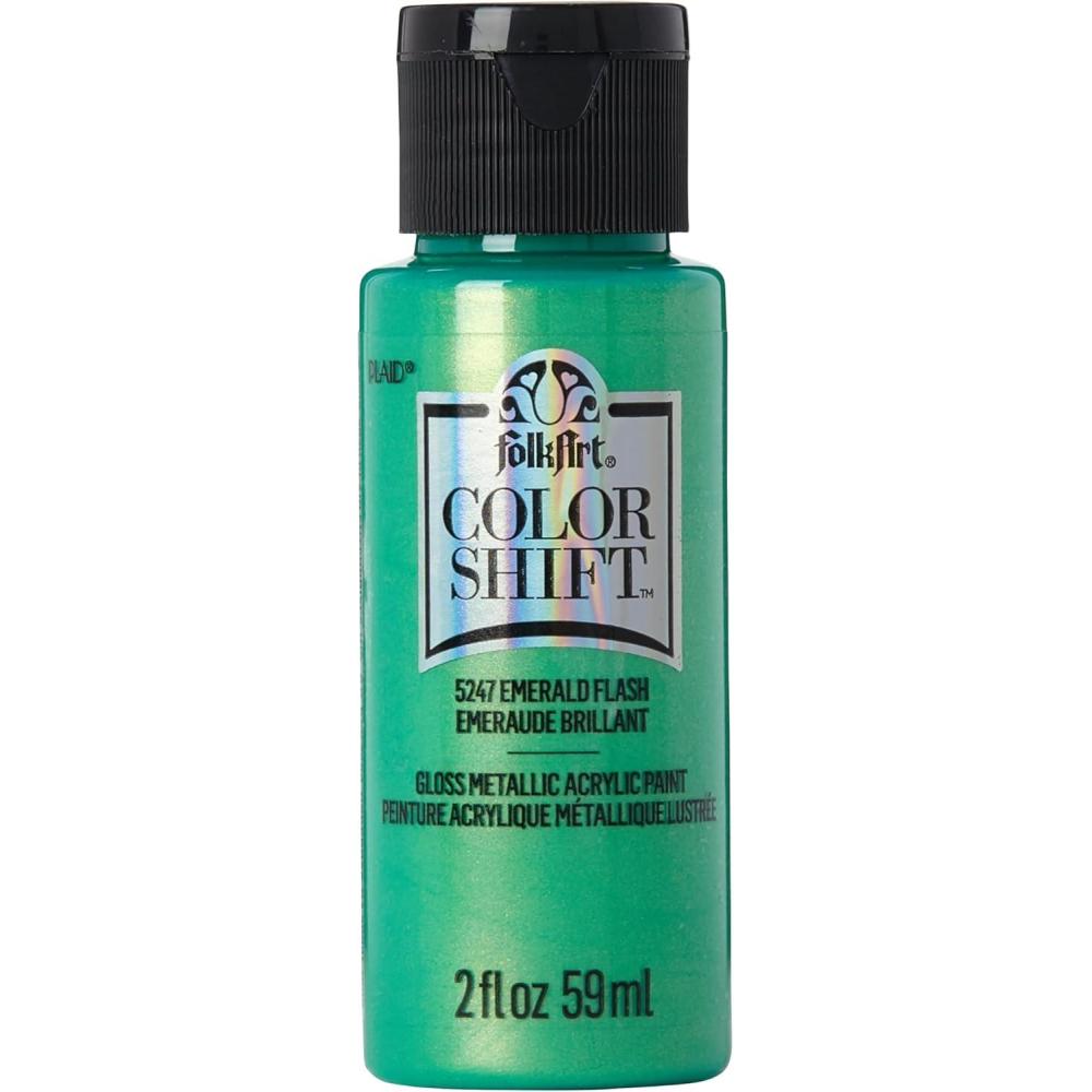 imageFolkArt Color Shift Acrylic Paint in Assorted Colors 2 ounce Black FlashEmerald