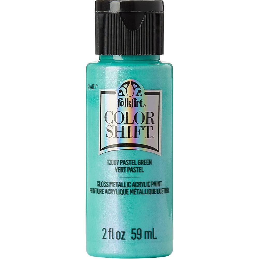imageFolkArt Color Shift Acrylic Paint in Assorted Colors 2 ounce Black FlashGreen Pastel