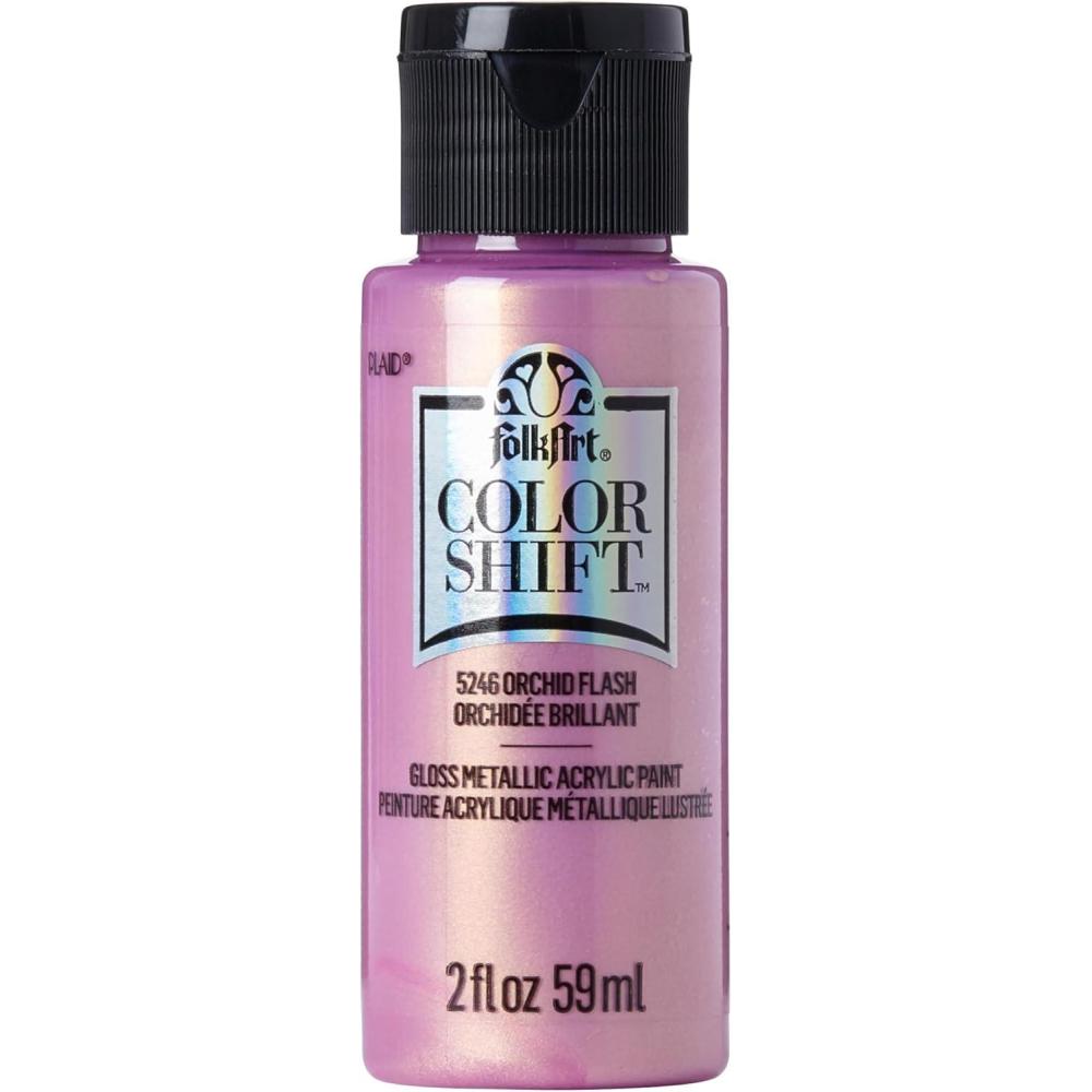 imageFolkArt Color Shift Acrylic Paint in Assorted Colors 2 ounce Black FlashOrchid Flash
