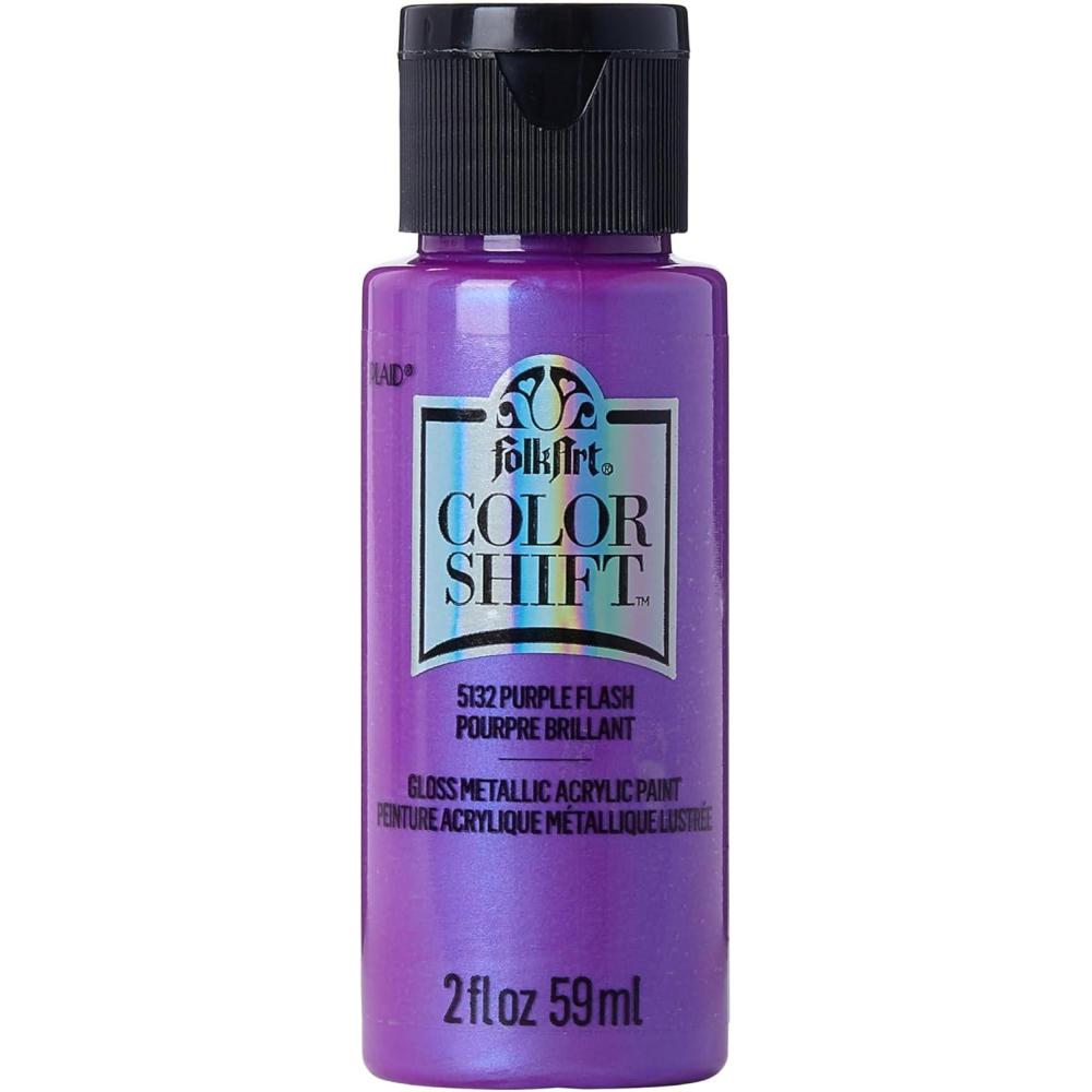 imageFolkArt Color Shift Acrylic Paint in Assorted Colors 2 ounce Black FlashPurple Flash