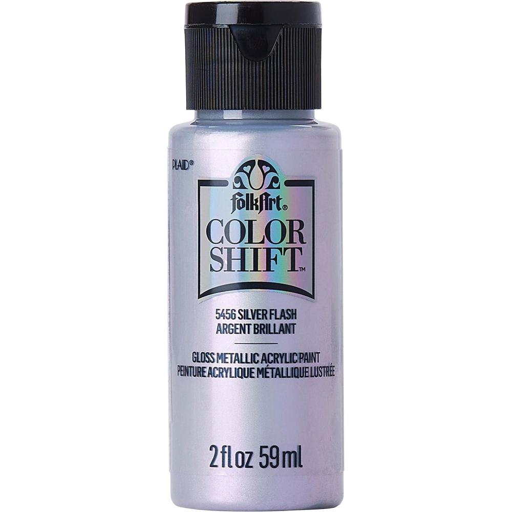 imageFolkArt Color Shift Acrylic Paint in Assorted Colors 2 ounce Black FlashSilver