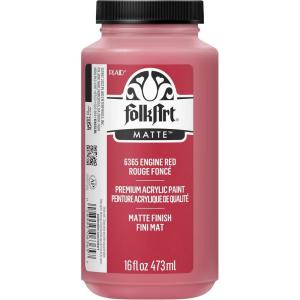 imageFolkArt Acrylic Craft Paints Medium Yellow 16 fl oz Premium Matte Finish Paint Perfect For Easy To Apply DIY Arts And Crafts 36358Engine Red