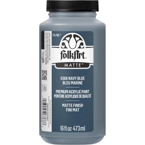imageFolkArt Acrylic Craft Paints Medium Yellow 16 fl oz Premium Matte Finish Paint Perfect For Easy To Apply DIY Arts And Crafts 36358Navy Blue
