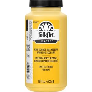 imageFolkArt Acrylic Craft Paints Medium Yellow 16 fl oz Premium Matte Finish Paint Perfect For Easy To Apply DIY Arts And Crafts 36358School Bus Yellow