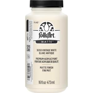 imageFolkArt Acrylic Craft Paints Medium Yellow 16 fl oz Premium Matte Finish Paint Perfect For Easy To Apply DIY Arts And Crafts 36358Vintage White