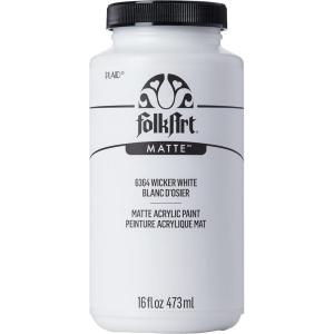 imageFolkArt Acrylic Craft Paints Medium Yellow 16 fl oz Premium Matte Finish Paint Perfect For Easy To Apply DIY Arts And Crafts 36358Wicker White