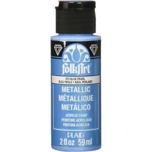imageFolkArt Acrylic Metallic Paint 2 Fl Oz Pack of 1 Rose GoldBlue Pearl