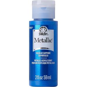imageFolkArt Acrylic Metallic Paint 2 Fl Oz Pack of 1 Rose GoldBlue Sapphire