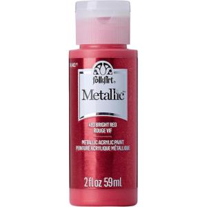 imageFolkArt Acrylic Metallic Paint 2 Fl Oz Pack of 1 Rose GoldBright Red