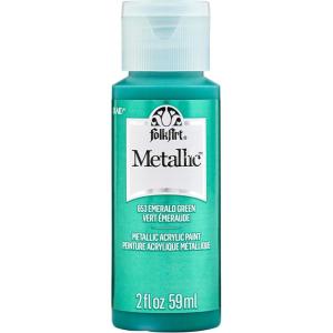 imageFolkArt Acrylic Metallic Paint 2 Fl Oz Pack of 1 Rose GoldEmerald Green