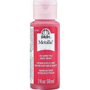 imageFolkArt Acrylic Metallic Paint 2 Fl Oz Pack of 1 Rose GoldGarnet Red