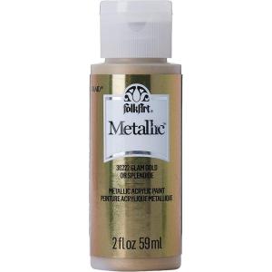 imageFolkArt Acrylic Metallic Paint 2 Fl Oz Pack of 1 Rose GoldGlam Gold