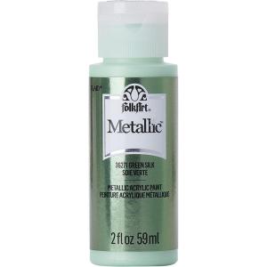 imageFolkArt Acrylic Metallic Paint 2 Fl Oz Pack of 1 Rose GoldGreen Silk
