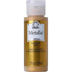imageFolkArt Acrylic Metallic Paint 2 Fl Oz Pack of 1 Rose GoldPure Gold
