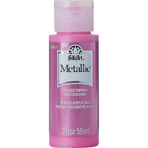 imageFolkArt Acrylic Metallic Paint 2 Fl Oz Pack of 1 Rose GoldRose Shimmer