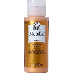 imageFolkArt Acrylic Metallic Paint 2 Fl Oz Pack of 1 Rose GoldRoyal Gold