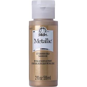 imageFolkArt Acrylic Metallic Paint 2 Fl Oz Pack of 1 Rose GoldSahara Gold