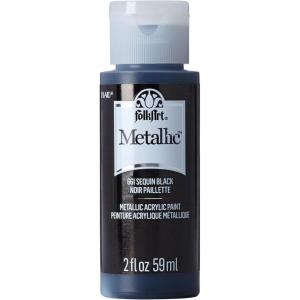 imageFolkArt Acrylic Metallic Paint 2 Fl Oz Pack of 1 Rose GoldSequin Black