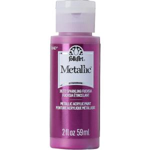 imageFolkArt Acrylic Metallic Paint 2 Fl Oz Pack of 1 Rose GoldSparkling Fuchsia