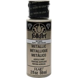 imageFolkArt Acrylic Metallic Paint 2 Fl Oz Pack of 1 Rose GoldTaupe