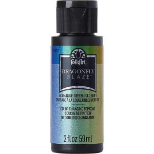 imageFolkArt Acrylic MultiSurface Dragonfly Glaze MultiSurface Paint 2 oz 44384 BlueGreenGoldBlueGreenGold