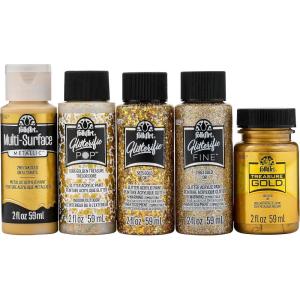 imageFolkArt Best Acrylic Craft Featuring 5 Premium Gold Formulas 96422 Paint SetBest of Golds