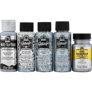 imageFolkArt Best Acrylic Craft Featuring 5 Premium Gold Formulas 96422 Paint SetBest of Silvers