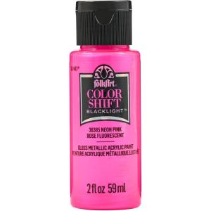 imageFolkArt Color Shift Acrylic Paint in Assorted Colors 2 ounce Black FlashNeon Pink