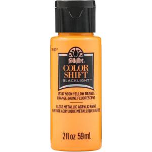 imageFolkArt Color Shift Acrylic Paint in Assorted Colors 2 ounce Black FlashNeon Yellow Orange