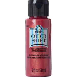 imageFolkArt Color Shift Acrylic Paint in Assorted Colors 2 ounce Black FlashRaspberry Flash