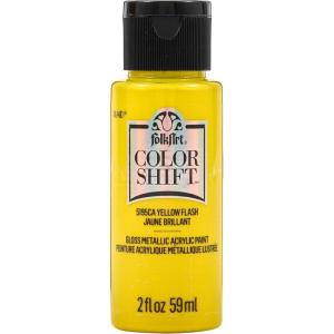 imageFolkArt Color Shift Acrylic Paint in Assorted Colors 2 ounce Black FlashYellow Flash