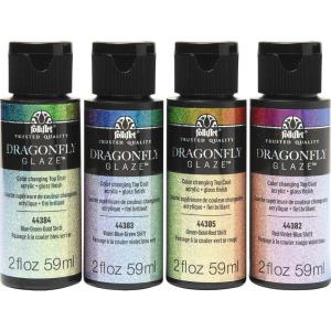 imageFolkArt Dragonfly Glaze Acrylic Paint 2 Fl Oz Pack of 4