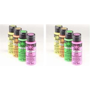 imageFolkArt Glow in The Dark Paint Set 2 Fl Oz Pack of 66 Fl Oz Pack of 2