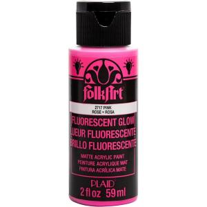 imageFolkArt GlowintheDark Acrylic Paint 2 oz RedPink