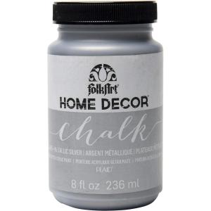 imageFolkArt Home Dcor Chalk Finish Acrylic Paint 8oz 8 ounce Milk JugMetallic Silver