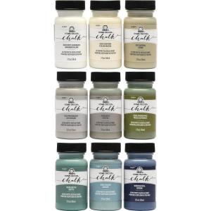 imageFolkArt Home Decor Ultra Matte Chalk Finish Acrylic Craft Paint Set Formulated for NoPrep Application Designed for Beginners and Artists 2 oz Bottles Top ColorsNatural