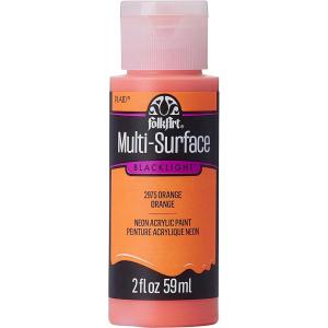 imageFolkArt MultiSurface Blacklight multisurface neon Glow in The Dark Paint 2 oz Pink 2 Fl OzOrange