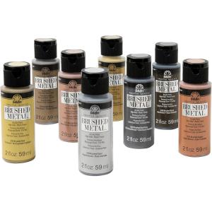 imageFolkArt Neon Glow Acrylic Paint Set 2 oz 8 Fl OzBrushed Metal