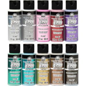 imageFolkArt Neon Glow Acrylic Paint Set 2 oz 8 Fl OzExtreme Glitter